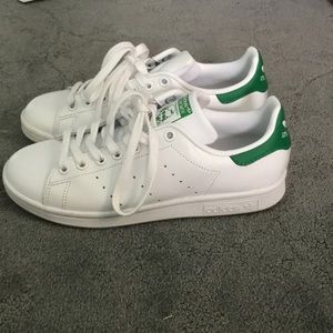 Stan Smith Adidas white leather with green heel